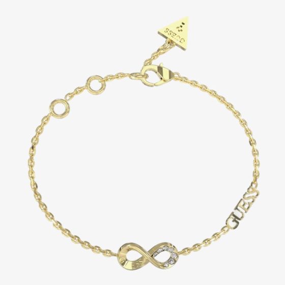 Guess Endless Dream Gold Plated Infinity Logo Chain Bracelet JUBB03270JW YG L
