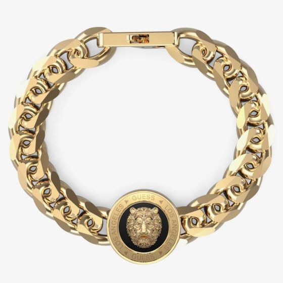 Guess Lion King Gold-Tone Chain Bracelet UMB01314YGBKL