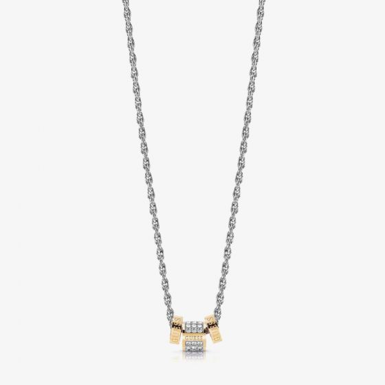 Guess Love Knot Two Tone Gold Plated Bead Necklace UBN78039