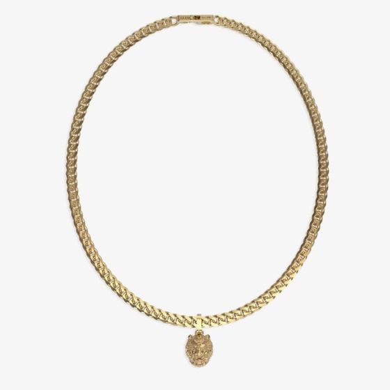 Guess Lion King Gold Plated Lion Head Necklace UMN01301YG