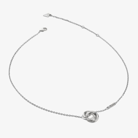 Guess Perfect Intertwined Hoop Knot Necklace JUBN04062JW RH