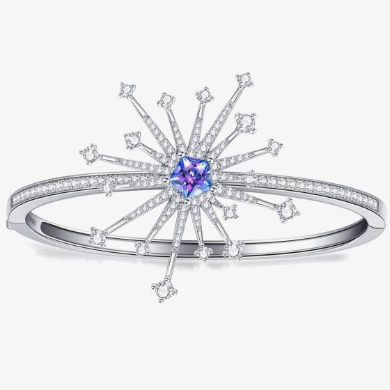 Fei Liu Carpe Diem Silver Crystal Sparkler Bangle CAR-925R-409-SWCZ