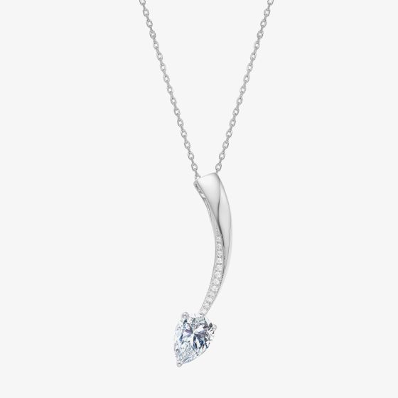 Fei Liu Sterling Silver Cubic Zirconia Shooting Star Pendant Necklace STR-925R-301-CZ00