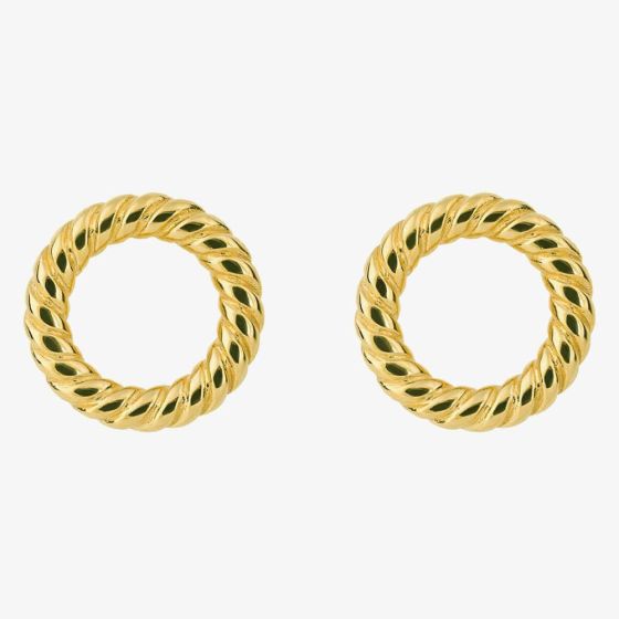 Fiorelli Gold Plated Circle Rope Stud Earrings E6215