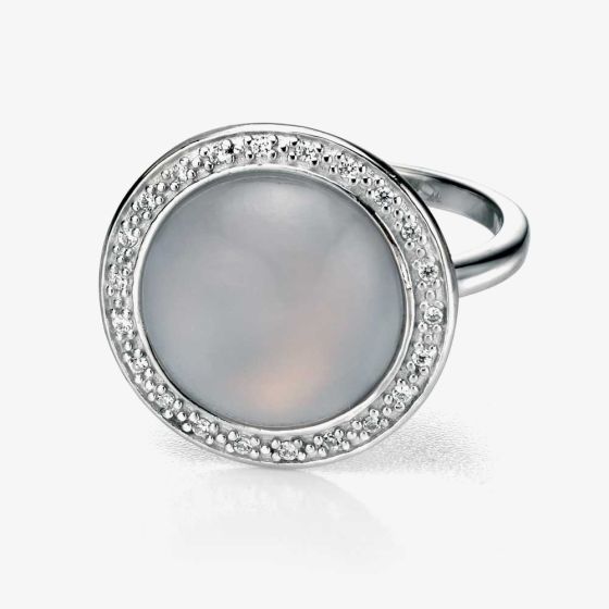 Fiorelli Silver Round Chalcedony Cubic Zirconia Ring R3354