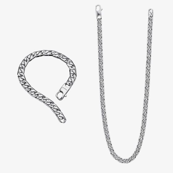Fred Bennett Stainless Steel Chain Jewellery Set Z2046