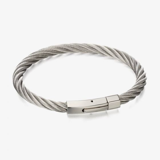 Fred Bennett Stainless Steel Twisted Cable Bracelet B5053