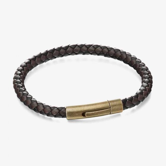 Fred Bennett Gold Coloured Brown Black Woven Bracelet B5061