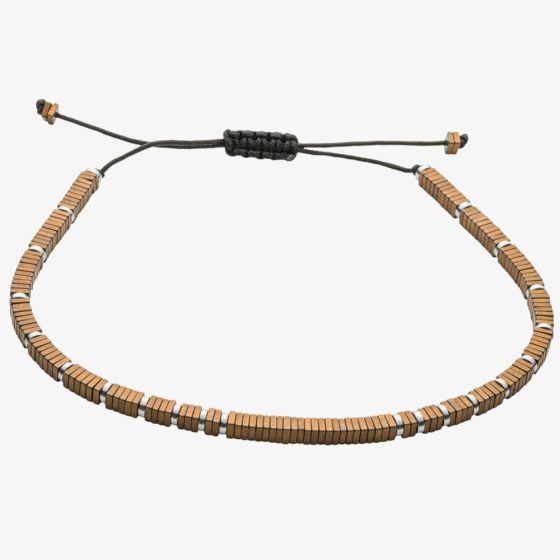 Fred Bennett Everyday Unity Bronze Hematite & Black Cord Bracelet B5441