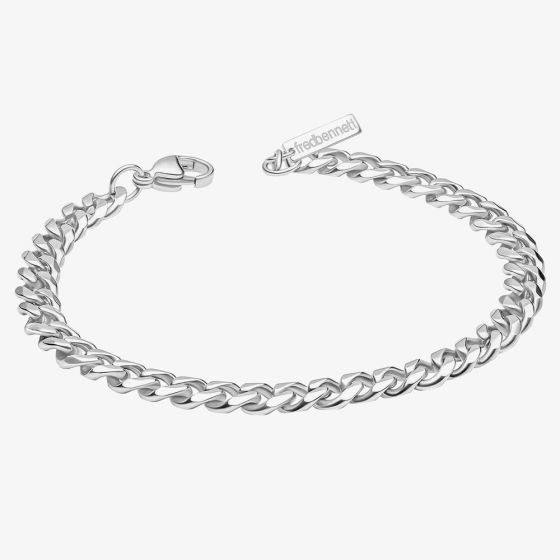 Fred Bennett Stainless Steel Smaller Fit 7 Inch Cuban Chain Bracelet B5628