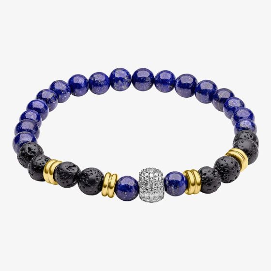 Fred Bennett Smaller Fit Blue Bead Lava Stone Bracelet B5621