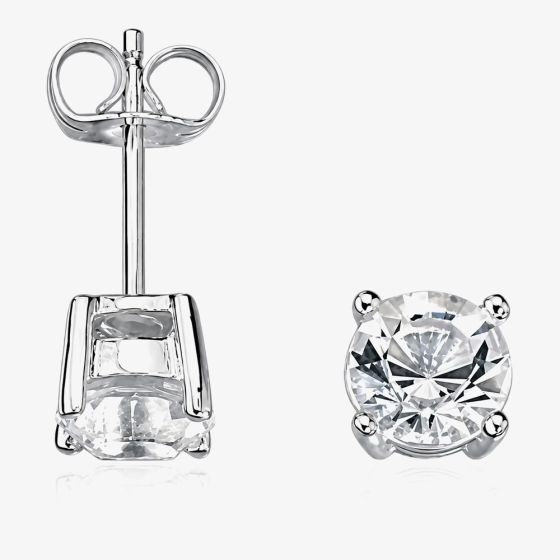 Fred Bennett Mens Silver Crystal Stud Earrings E2657C