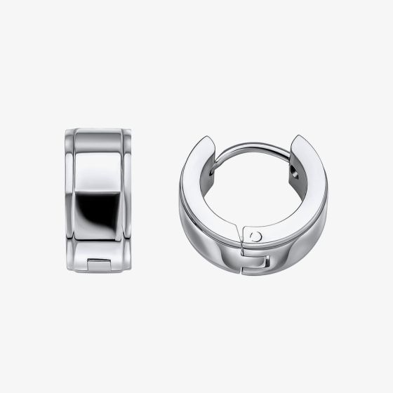Fred Bennett Stainless Steel Polished Huggie Hoop Earrings E6567