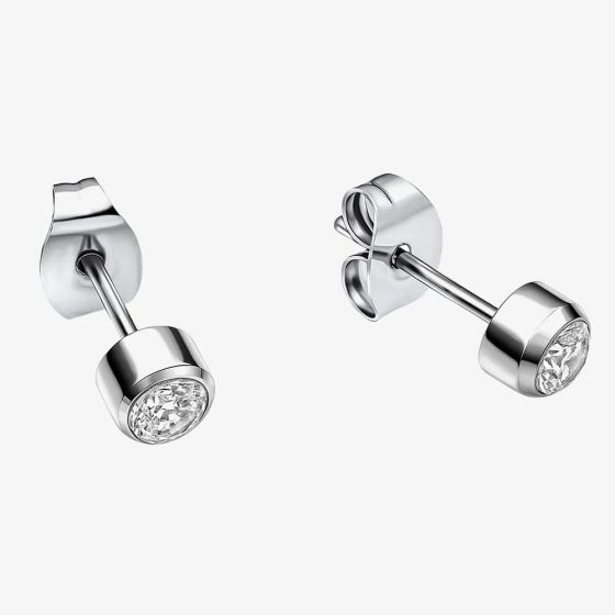 Fred Bennett Stainless Steel Smaller Fit Cubic Zirconia Stud Earrings E6740