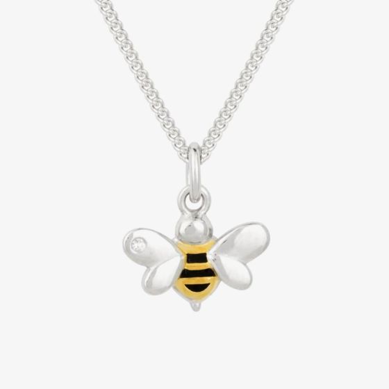 D For Diamond Girls Sterling Silver Diamond Set Bee Necklace P5110