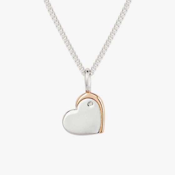 D For Diamond Girls Two Tone Diamond Heart Necklace P5227