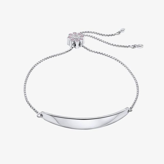 D For Diamond Sterling Silver Pink Flower Toggle Bracelet B5485