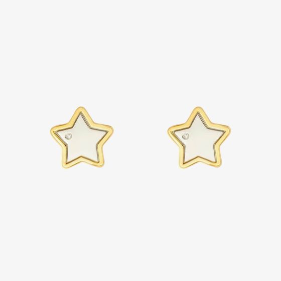 D For Diamond Gold Plated Star Stud Earrings E6158