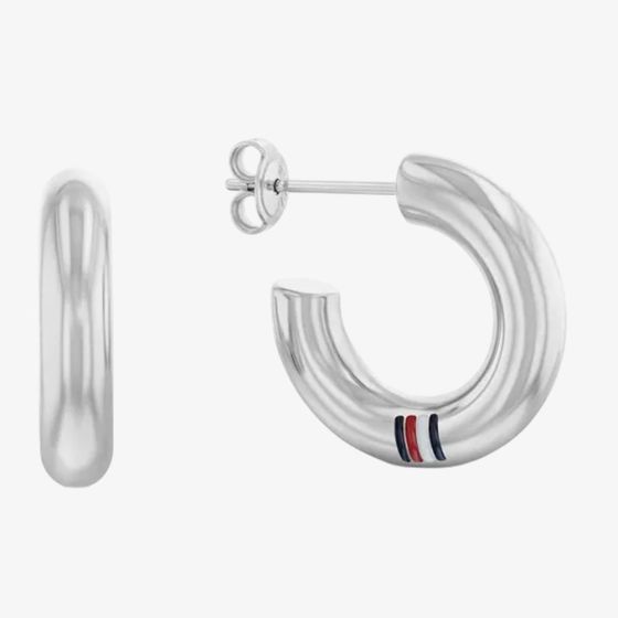 Tommy Hilfiger Ladies Silver Circles Hoop Earrings 2780948