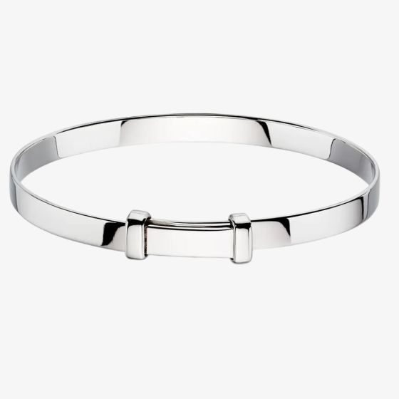 Little Star Cote Silver Plain Baby Bangle LSB0001