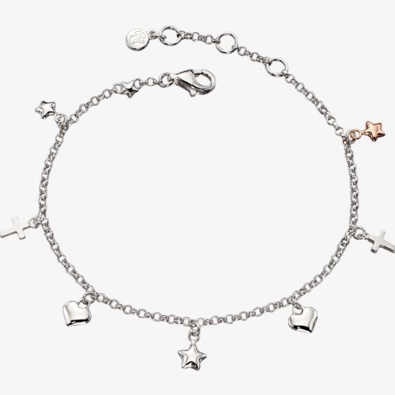 Little Star Athena Girls Silver Multi Charm Bracelet LSB0086