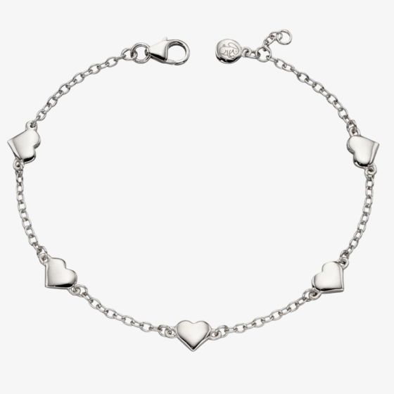 Little Star Beatrice Childrens Silver Heart Charm Bracelet LSB0308