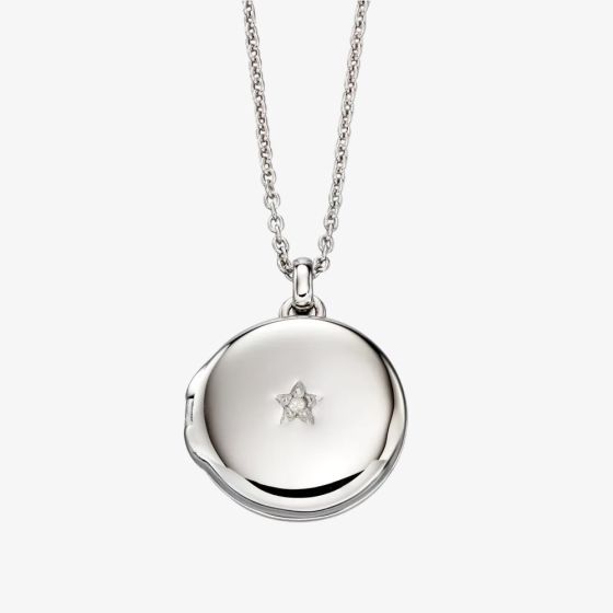Little Star Girls Adria Silver Diamond Locket Necklace LSN0014
