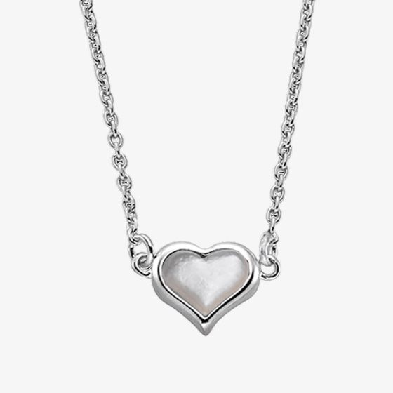 Little Star Girls Talitha Mother Of Pearl Heart Pendant Necklace LSN0563