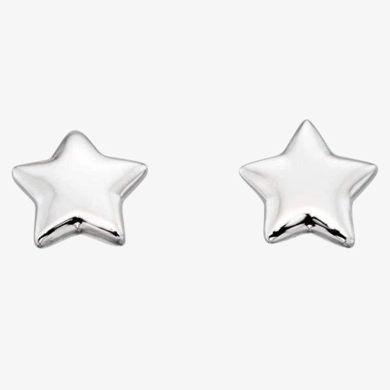 Little Star Girls Ava Silver Plain Star Stud Earrings LSE0046