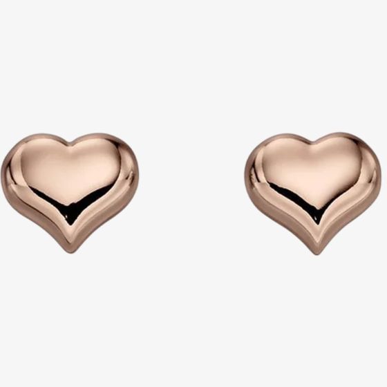 Little Star Girls Emily Rose Gold Plated Heart Stud Earrings LSE0151