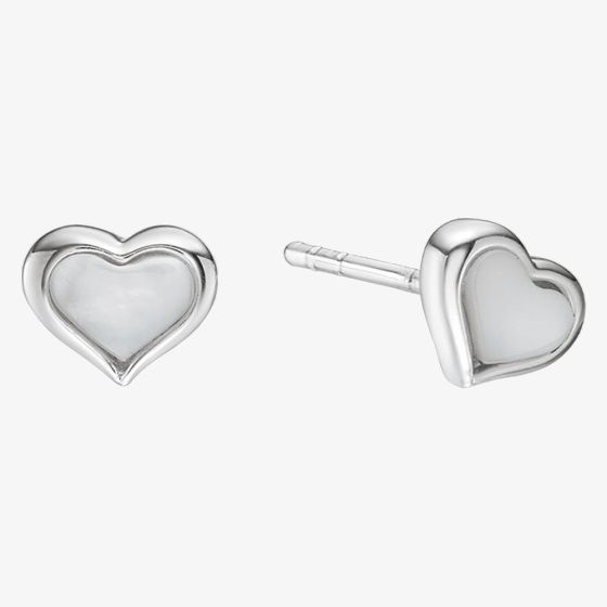 Little Star Girls Dakota Silver Mother Of Pearl Silver Stud Earrings LSE0566