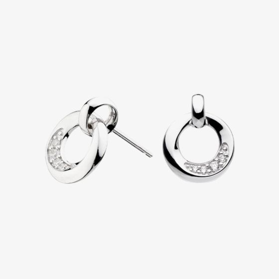 Kit Heath Bevel Cirque Pavé Stud Drop Earrings 3153CZ