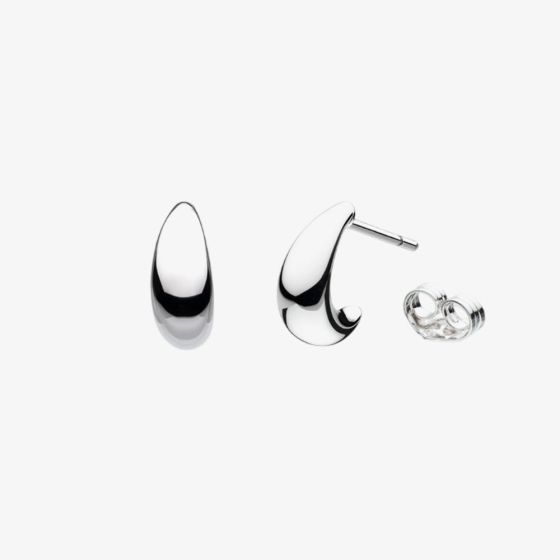 Kit Heath Coast Pebble Smooth Semi Hoop Stud Earrings 40152RP