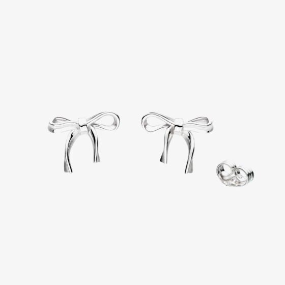 Kit Heath Serenity Ribbon Bow Dainty Stud Earrings 41187RP
