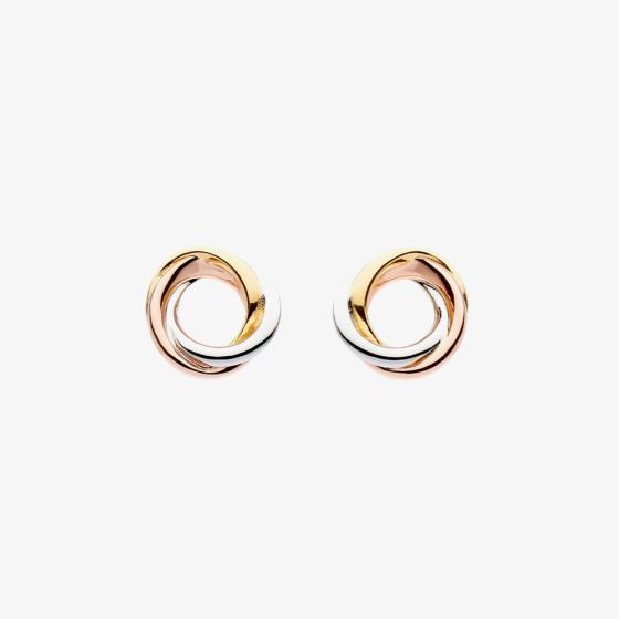 Kit Heath Bevel Trilogy Gold Stud Earrings 4169GRG