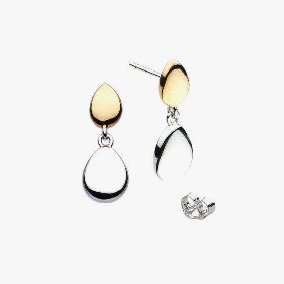 Kit Heath Coast Pebble Golden Double Droplet Earrings 60186GRP