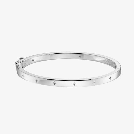 Little Star Elizabeth Silver Luxury Diamond Set Bangle LSB0505