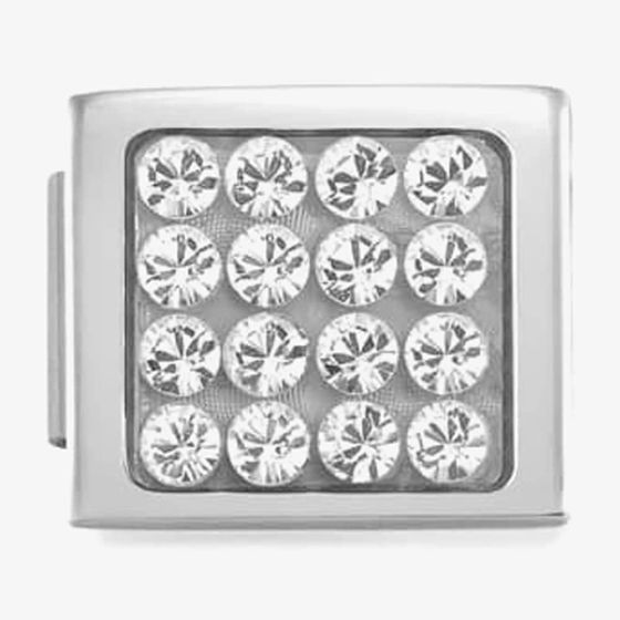 Nomination Glam White Pave Square Charm 230601/01