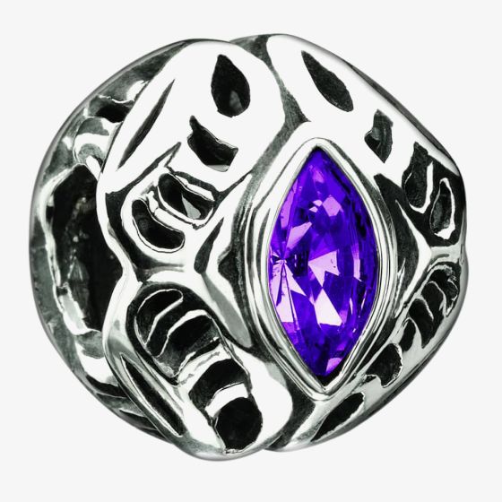 Chamilia Sterling Silver Celebrations June Purple Crystal Bead 2025-0666