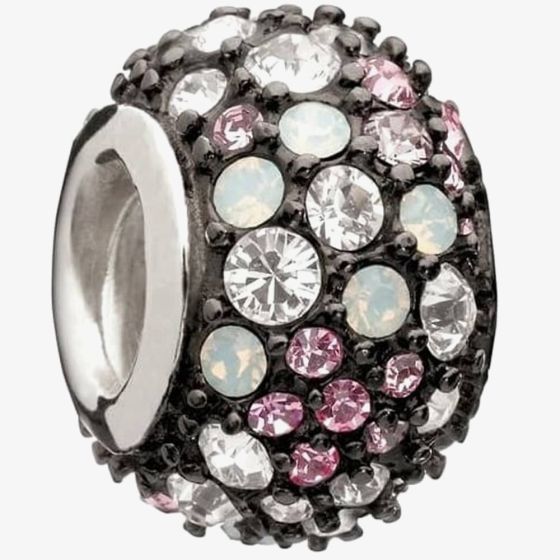 Chamilia Sterling Silver Jewelled Pink Black Crystal 2025-0753
