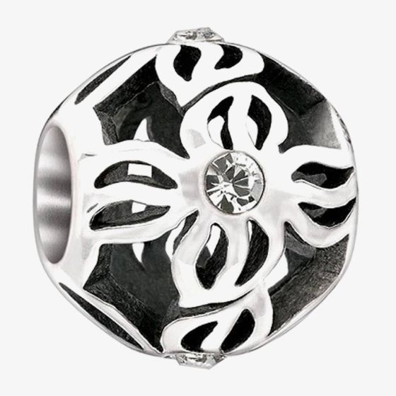 Chamilia Sterling Silver Clear Crystal Pinwheel Bead 2025-0832