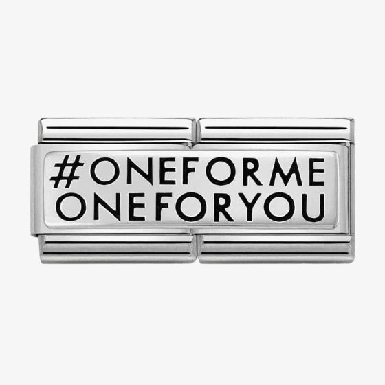 Nomination CLASSIC Silvershine Double Link #One for Me One for You Charm 330710/25