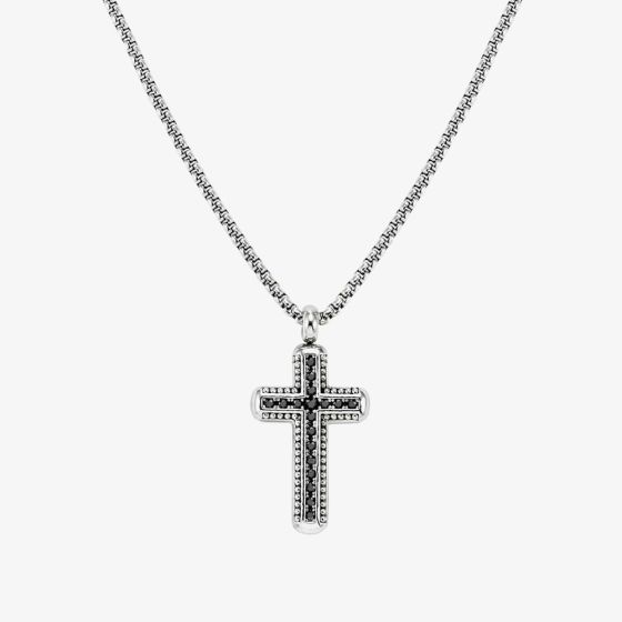 Nomination Bold Steel Black Cubic Zirconia Cross Pendant 133211/007