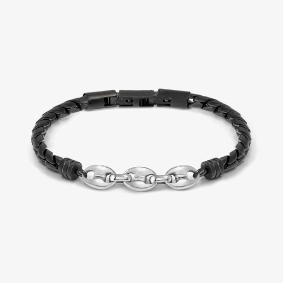 Nomination ManVision Steel & Black Link Bracelet 133022/030
