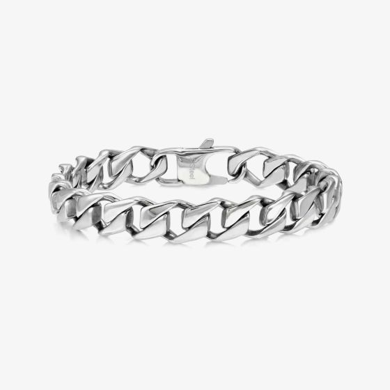 Nomination Bold Steel Flat Curb Chain Bracelet 133207/001 (S)