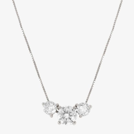 Nomination Colour Wave Sterling Silver Three White Stone Necklace 149821/001