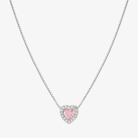 Nomination All My Love Sterling Silver Pink Heart Necklace 240302/002