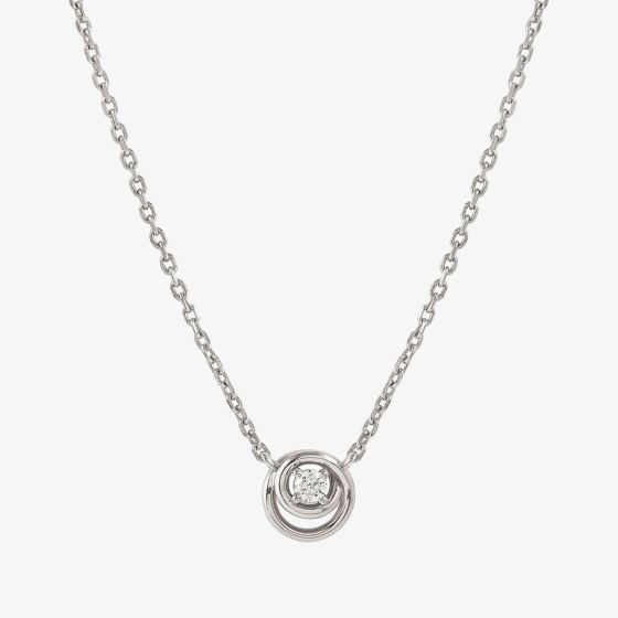 Nomination Cosmic Love White Rhodium Cubic Zirconia Circle Pendant Necklace 241706/053