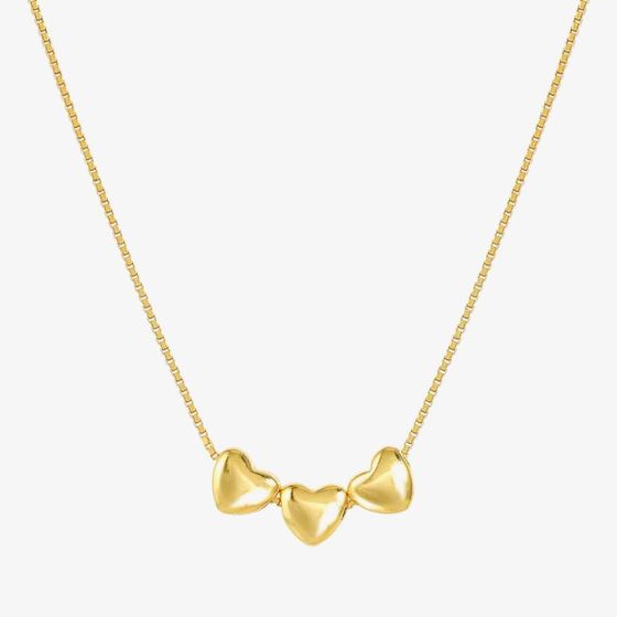 Nomination Armonica Gold Plated Three Small Heart Pendant Necklace 241305/006