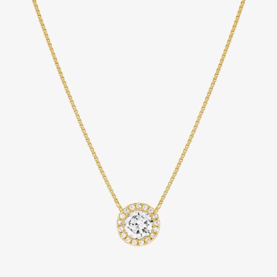 Nomination Seidivina Gold Plated Cubic Zirconia Round Cluster Pendant Necklace 241402/012